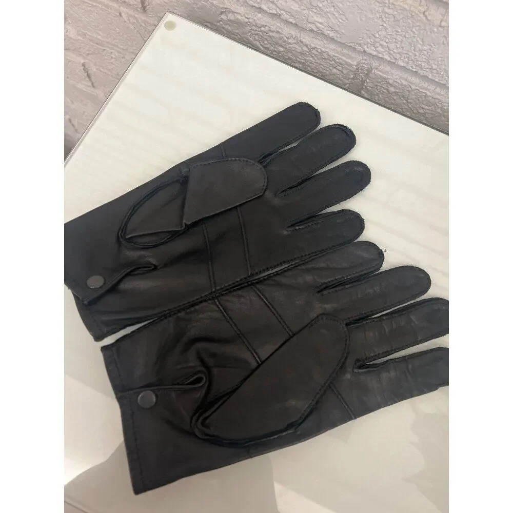 Dress Gloves Women Black Top Grain Cowhide Leather Gloves Size XL